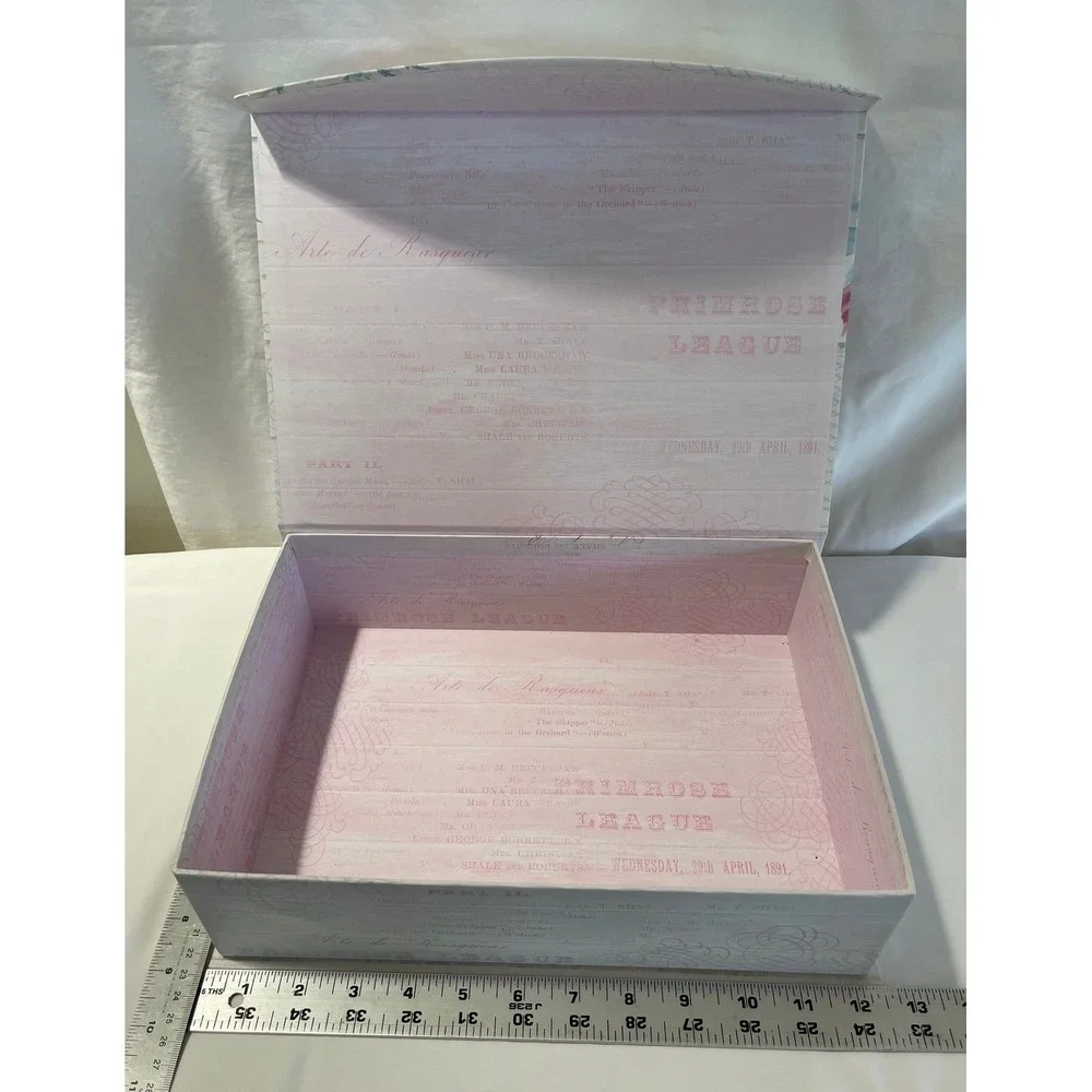 Primrose League Nested Storage Boxes Set of 3 Vintage Floral Decorative Cardbd